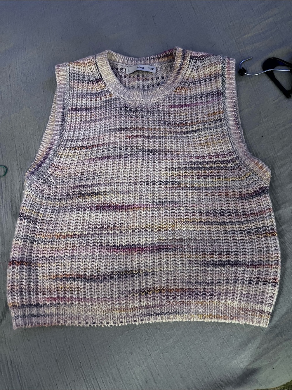 Mango Multi-Color Knit Sleeveless Sweater Vest